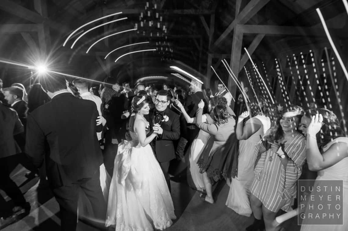 A wedding photo of the last dance of the wedding bride and groom