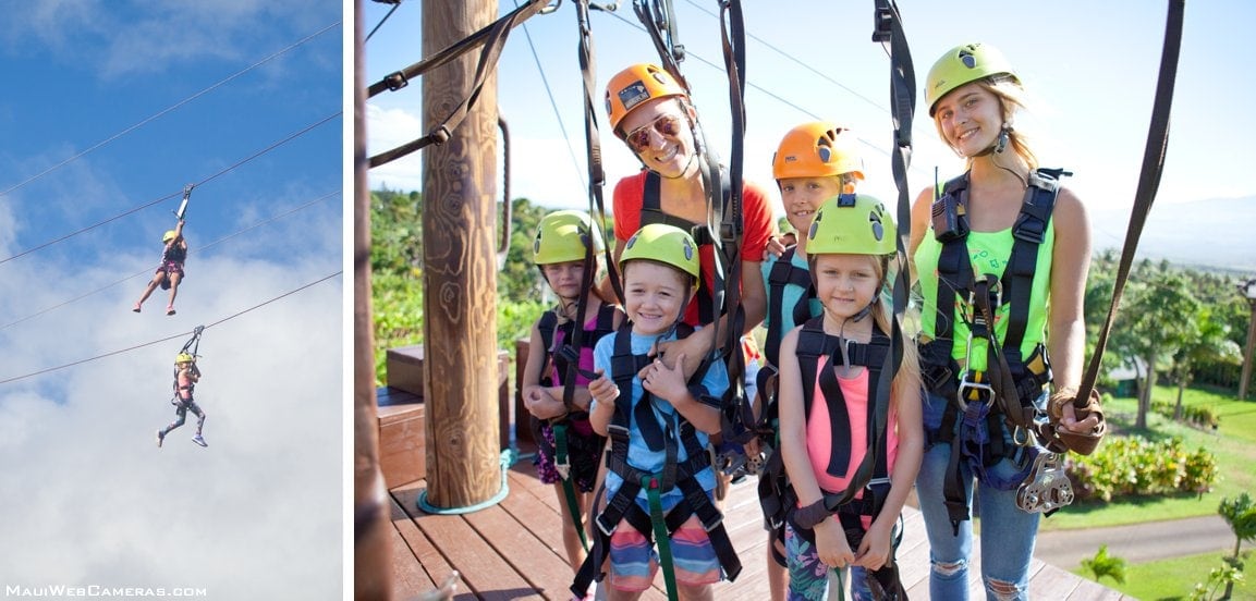 Maui ziplining with kids