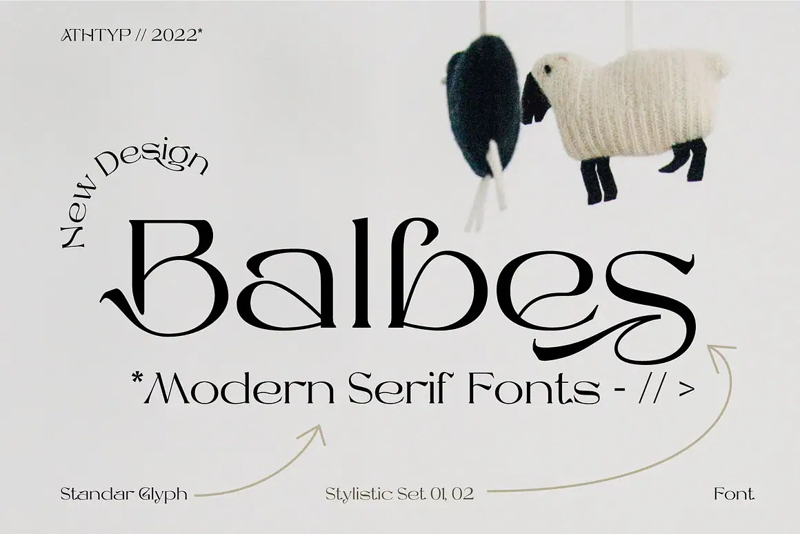 Balbes - Modern Serif Font with multi shapes and lines.