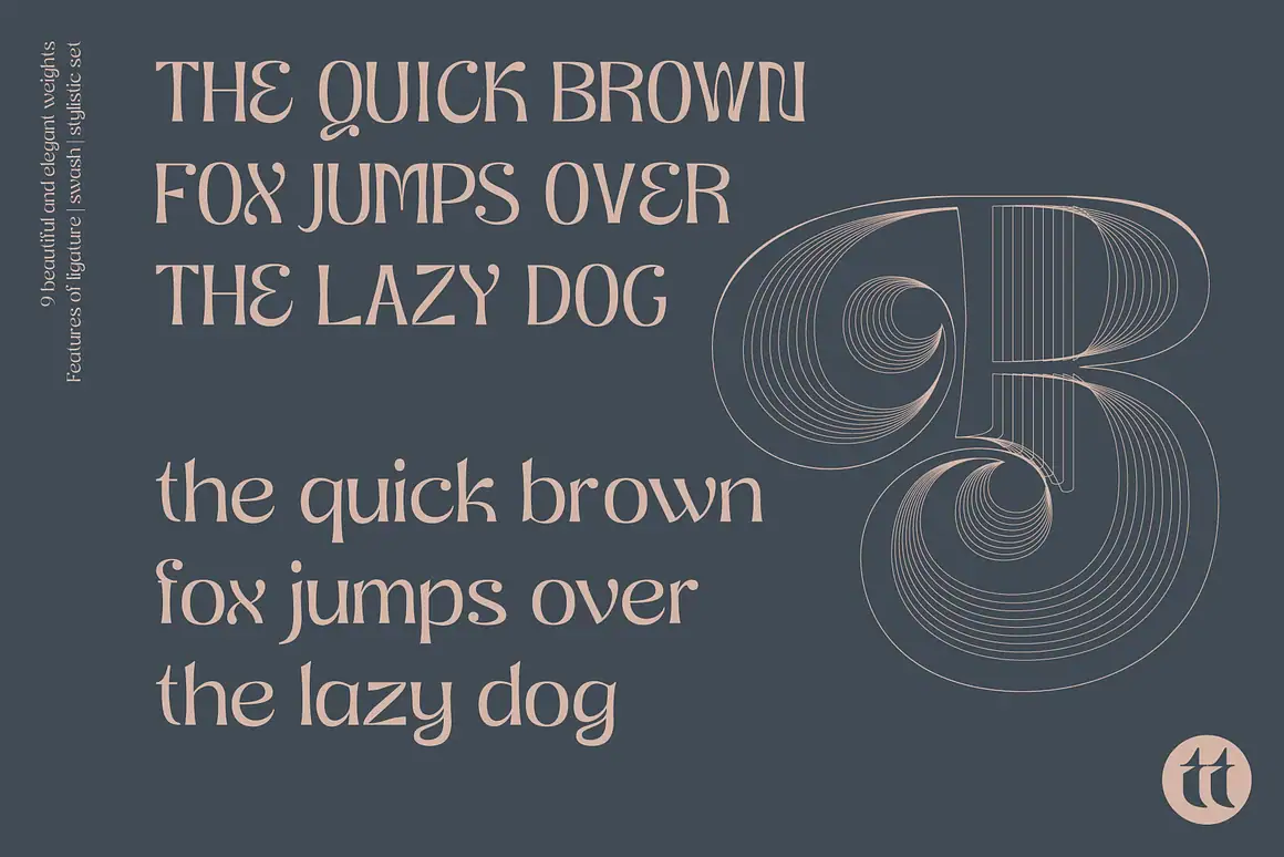Marige display typeface is a family of 9 weights that make it easy to create visual typography designs ranging from thin to black