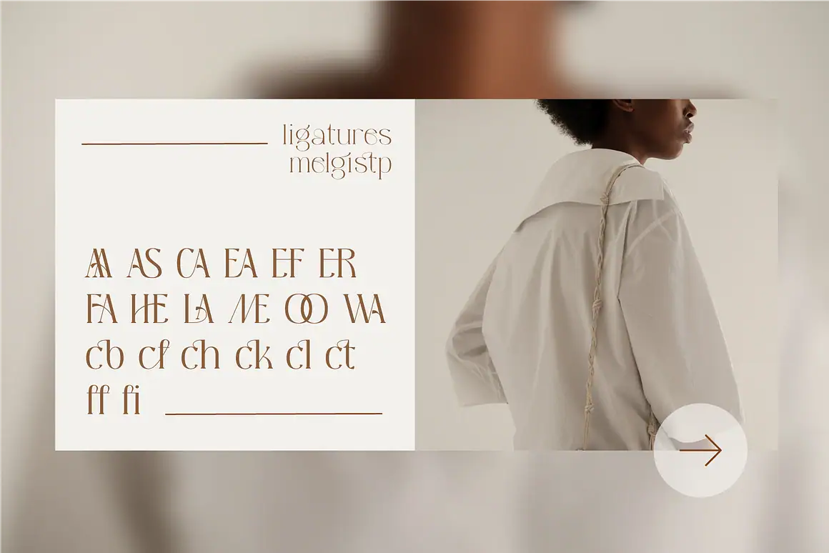 Download Melgis Tp, a premium beauty serif font by AuthenType. Perfect for logos, magazines, and branding.