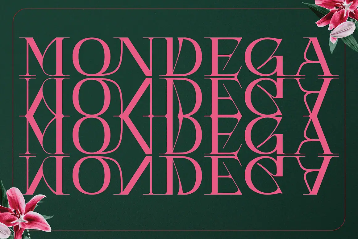 Mondega - Modern Serif Font with multi shapes and lines