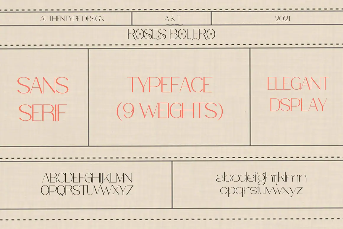 Roses Bolero is an elegant sans serif font
