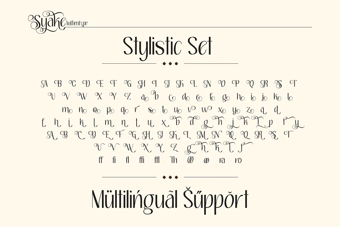 Syake is an beauty branding font