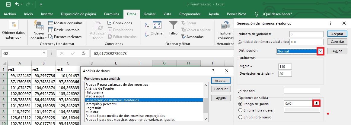 Generar números aleatorios en Excel