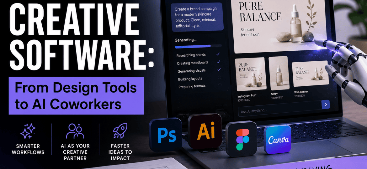 The future of creative software evolving from traditional design tools into AI coworkers