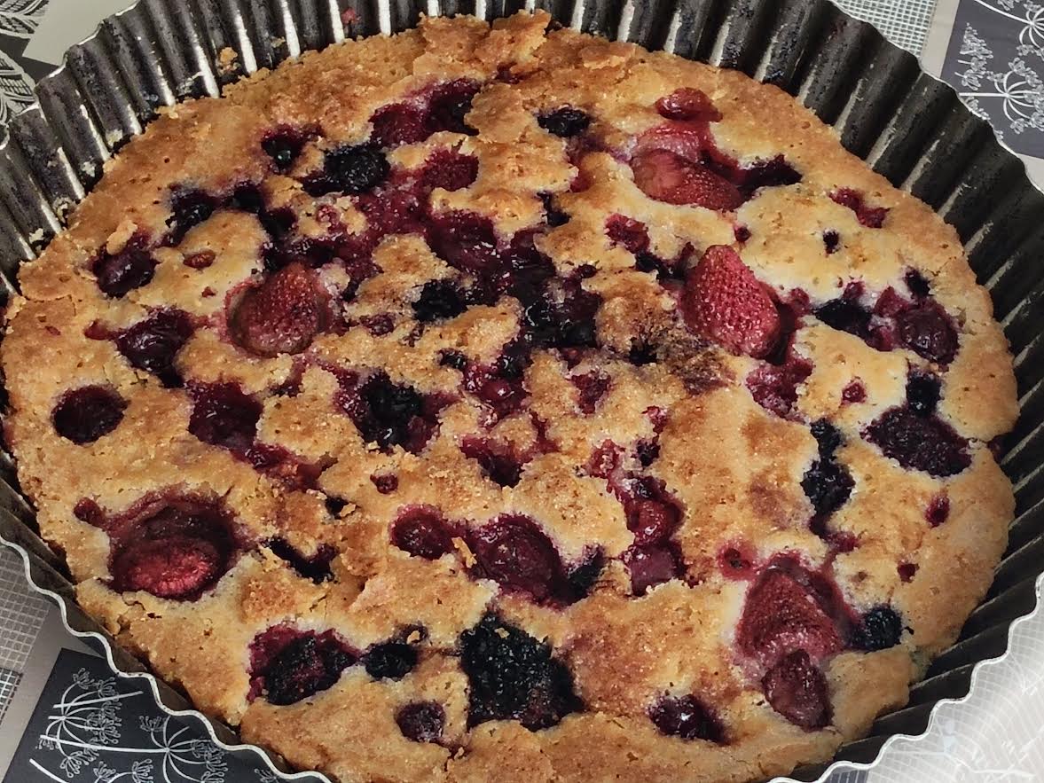 photo de Gâteau fin aux fruits rouges