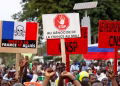 Opposition supporters attend a rally to celebrate the ousting of President Ibrahim Boubacar Keita, at the Independence Square in Bamako, Mali, Aug. 21, 2020.