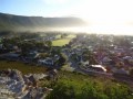 Morning mist over Hermanus town from Hoys koppie,hiking Hermanus Walk