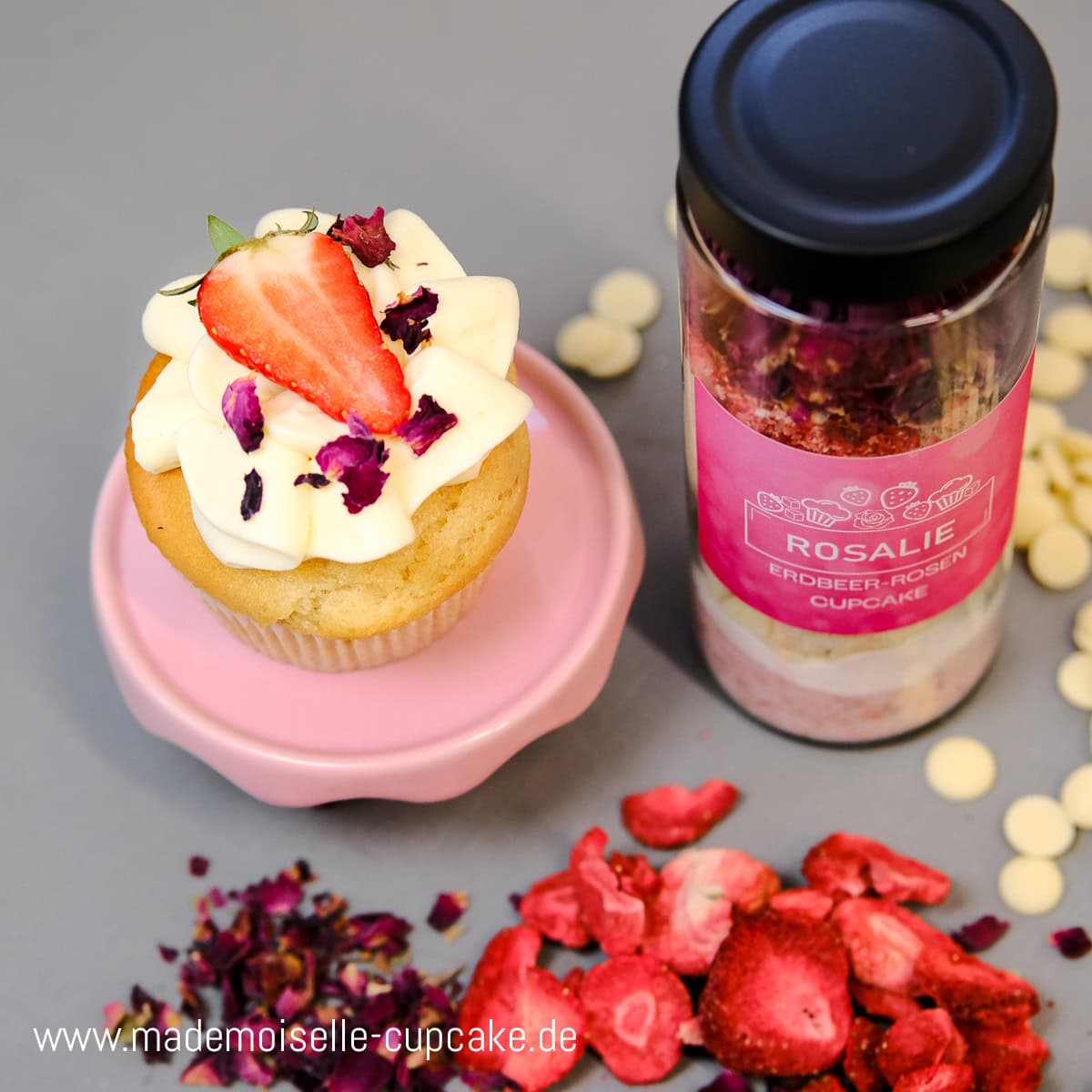Backmischung Rosalie Erdbeer Rose Mandel