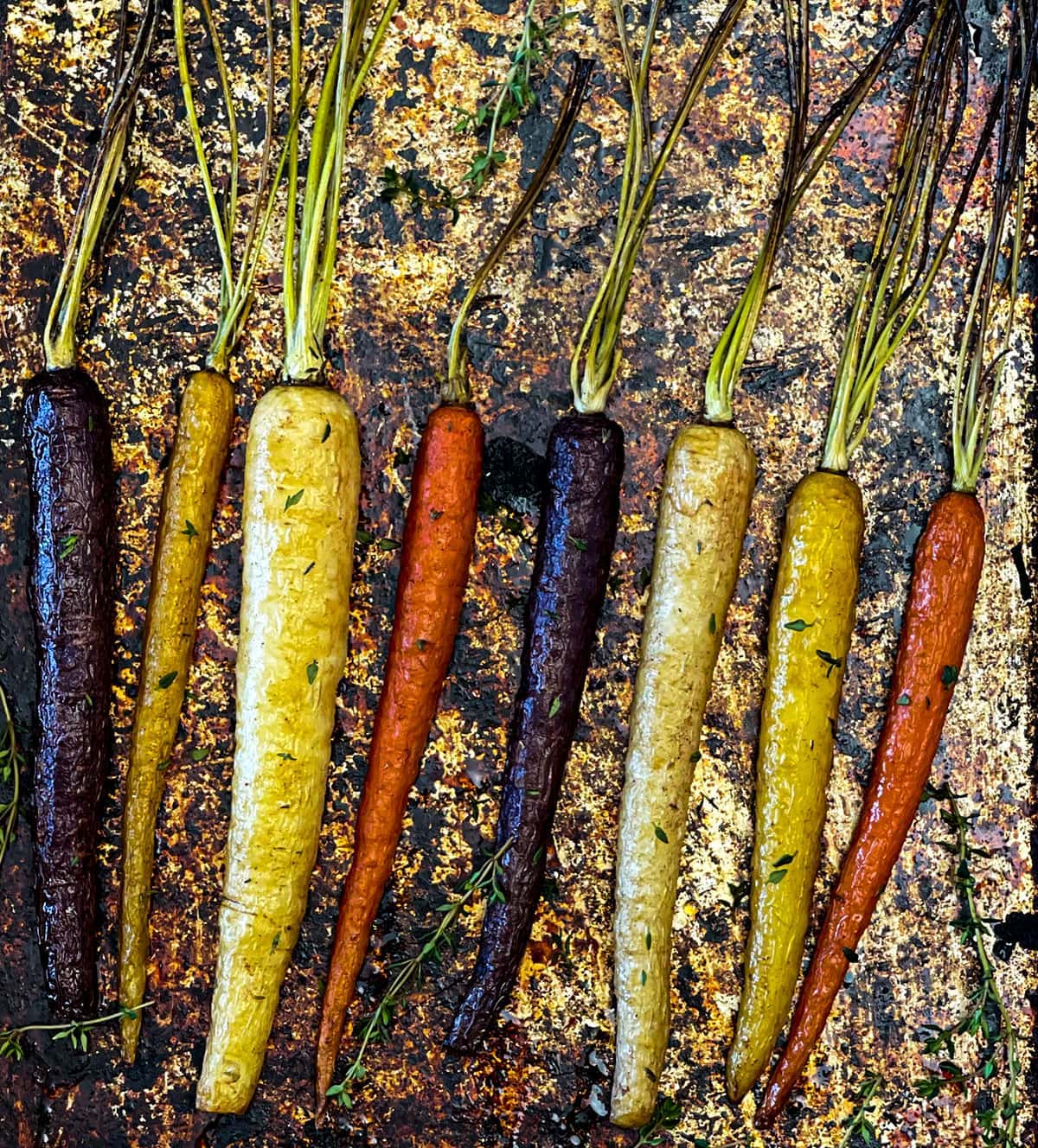 Close up maple glazed carrots