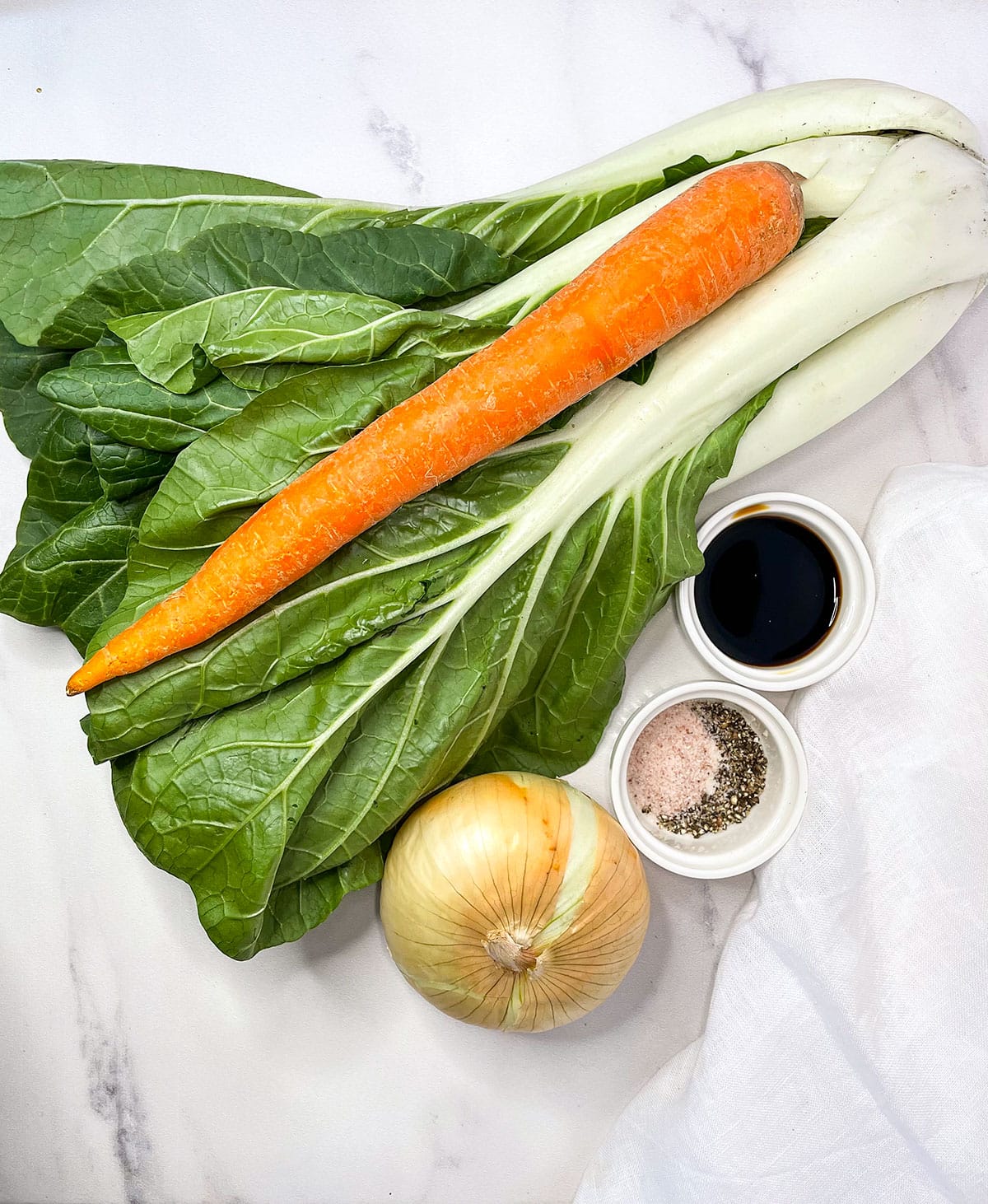 chop suey ingredients on a white background