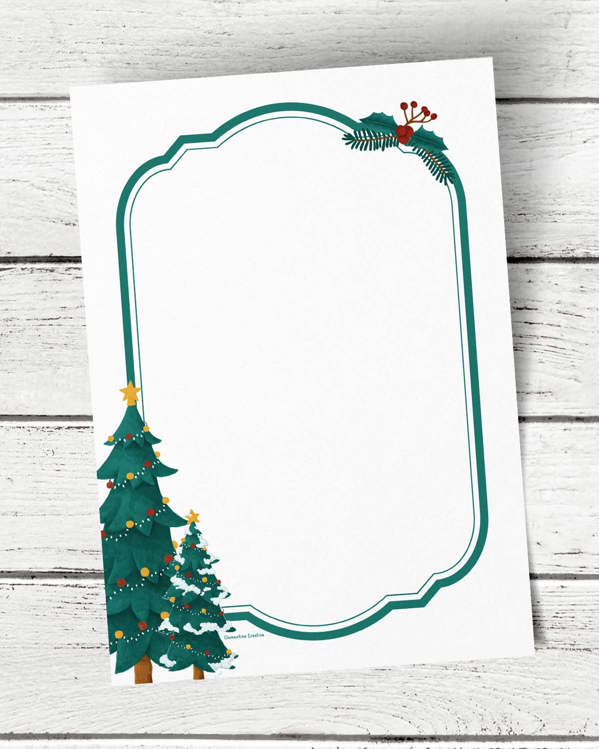 7 Cute Christmas Border Papers (Free Printable Templates) - Clementine Creative