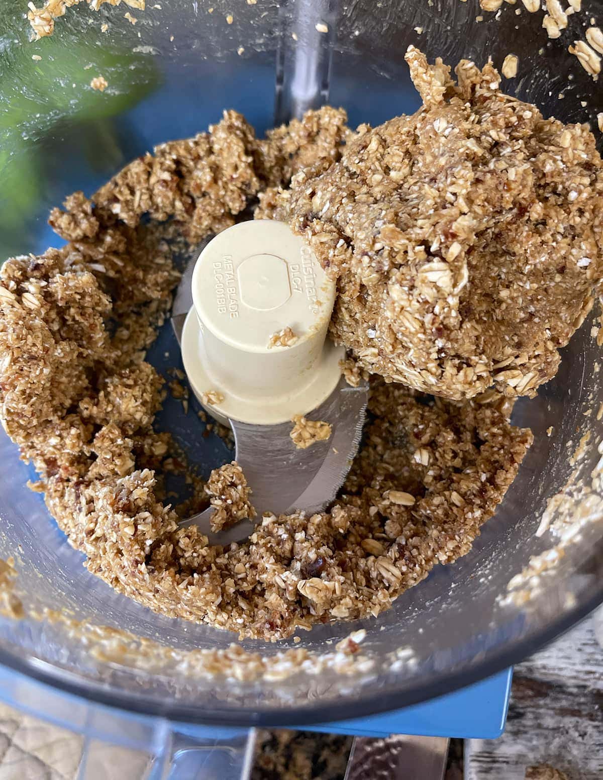 closeup of granola bar being processed