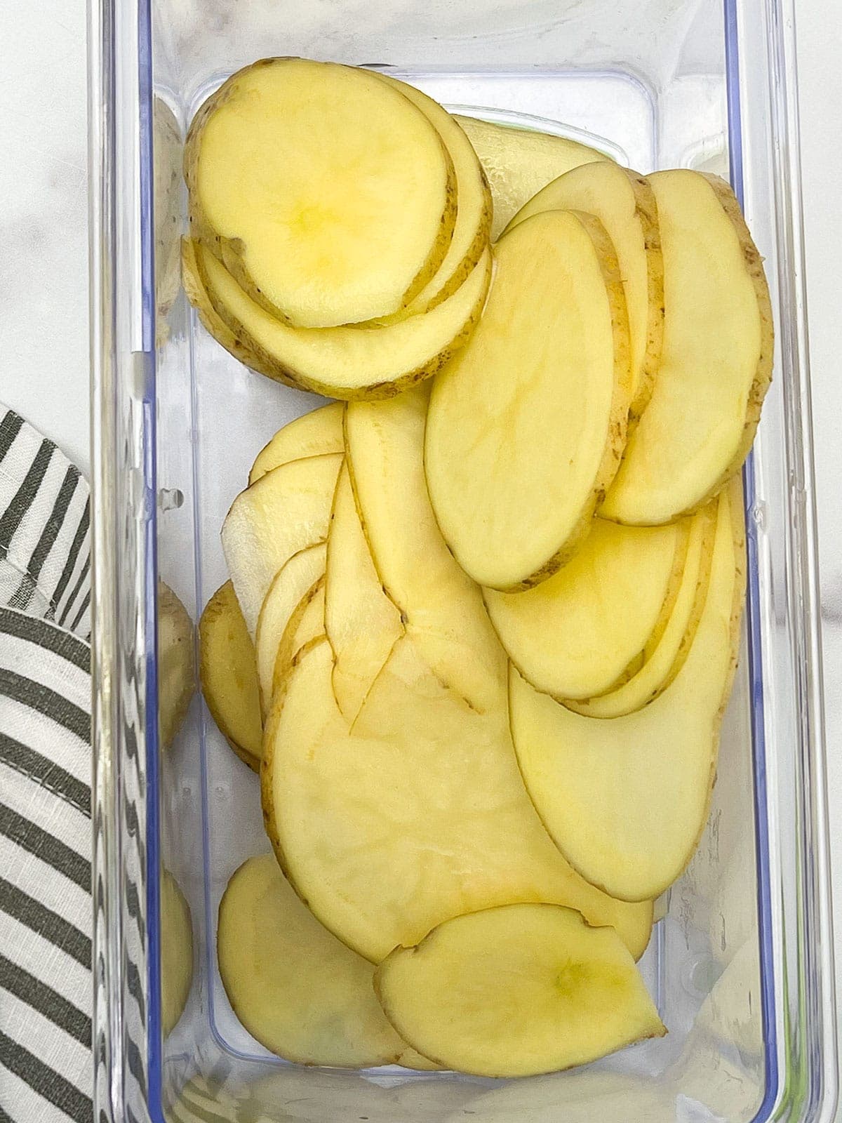 potato slices in mandolin