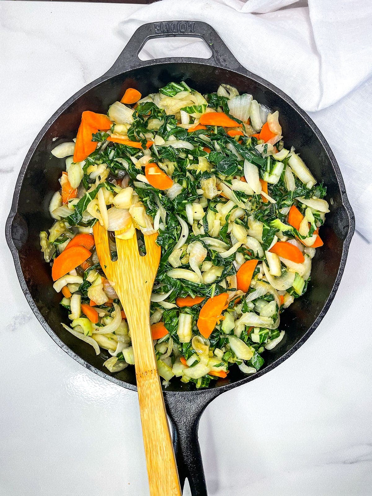 Overlay of Jamaican chop suey recipe