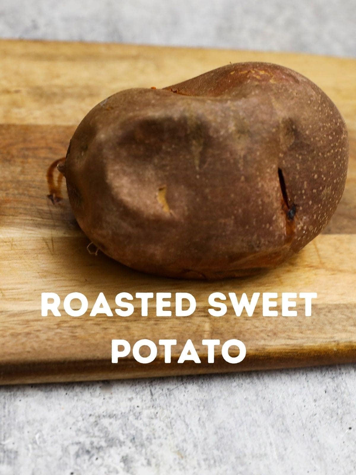 Roast Sweet potato on cutting board