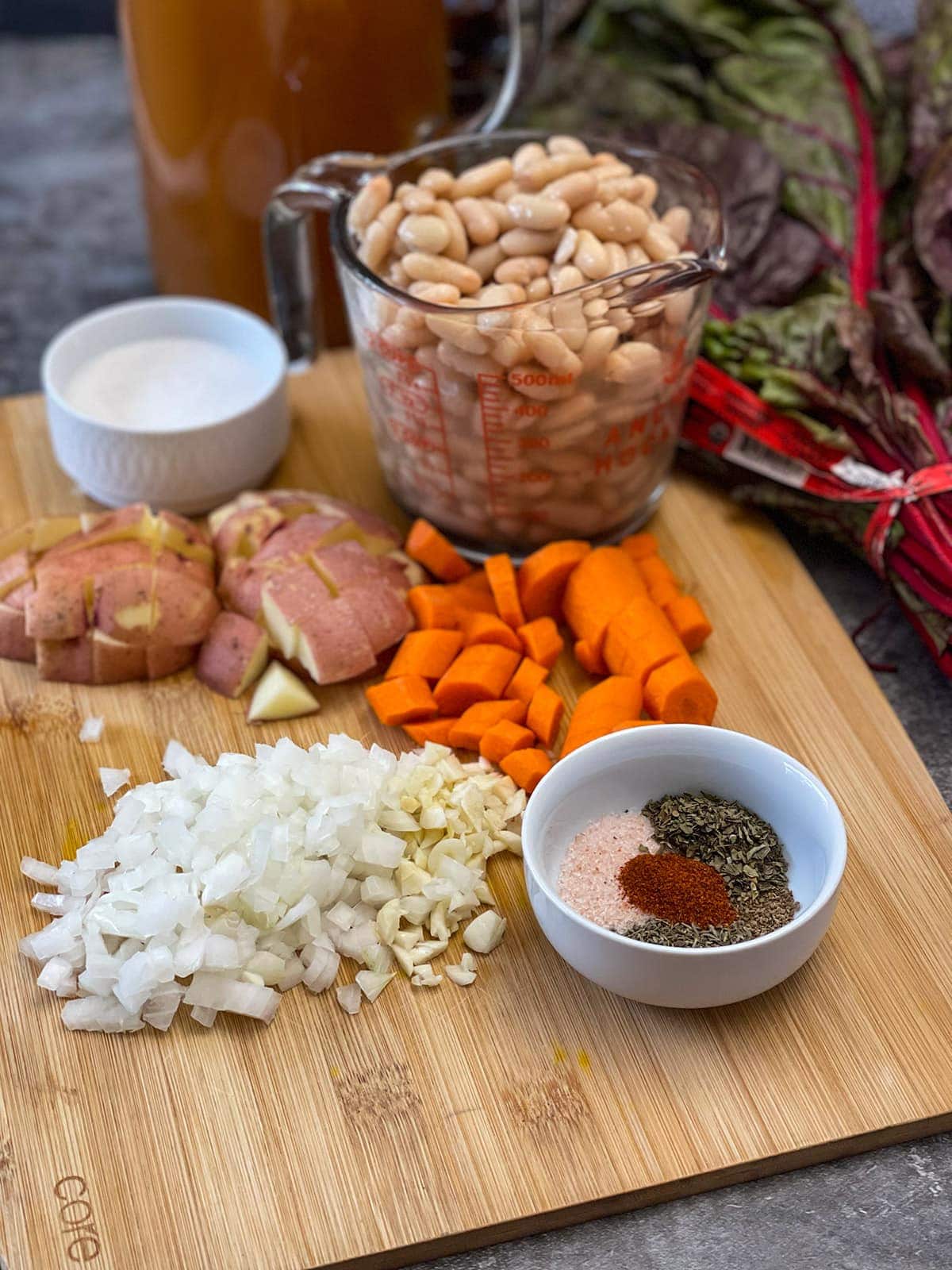 ingredients for swiss chard soup