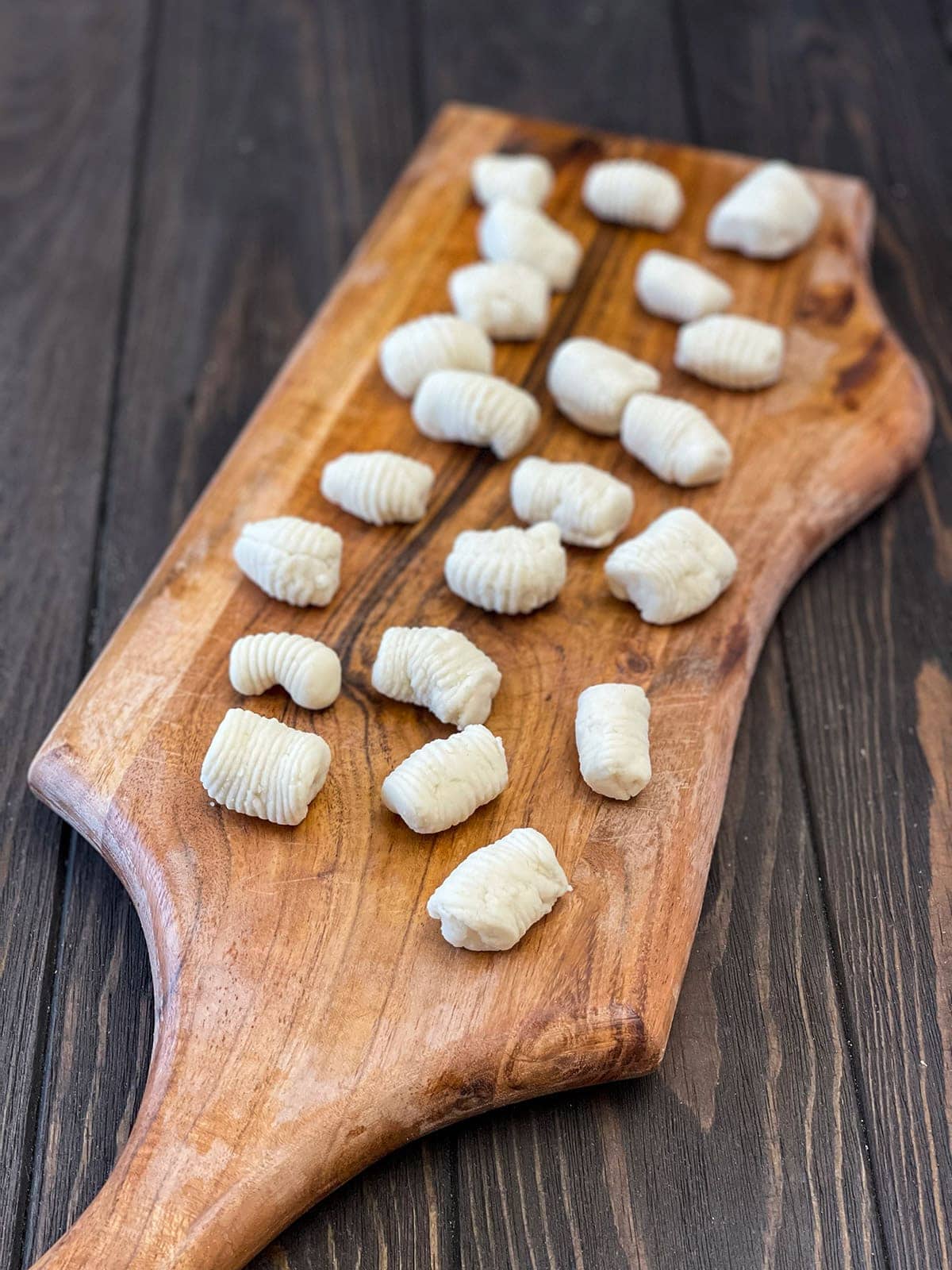 gnocchi on cutting board