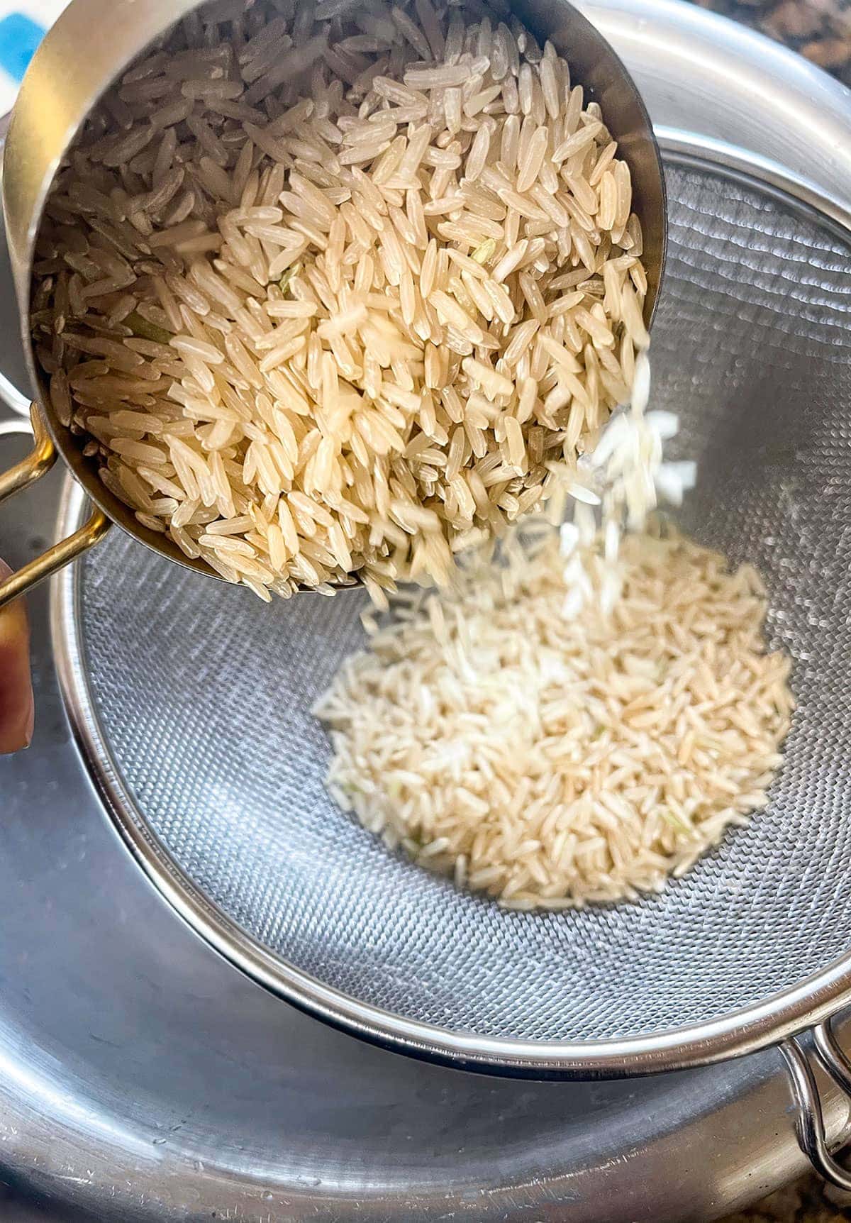 brown Basmati rice washing