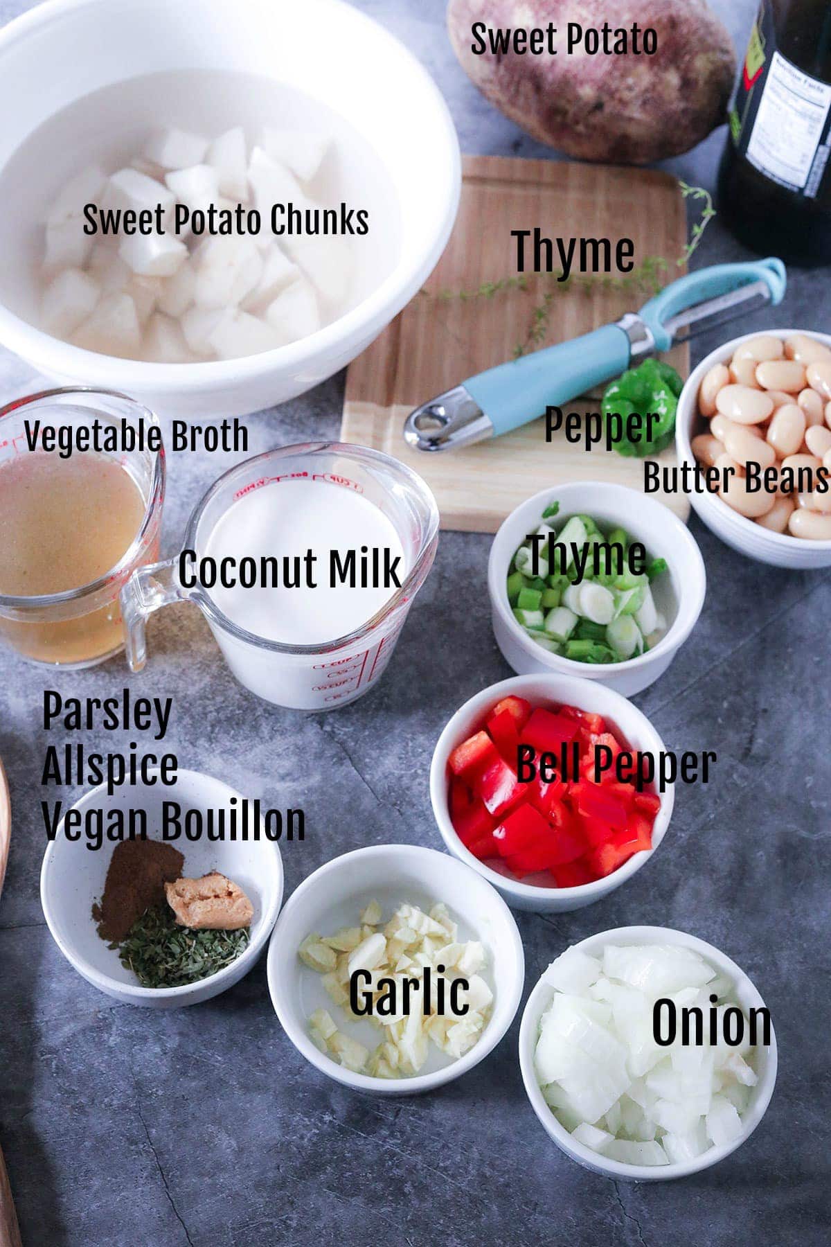 Vegan White Sweet Potato Ingredients