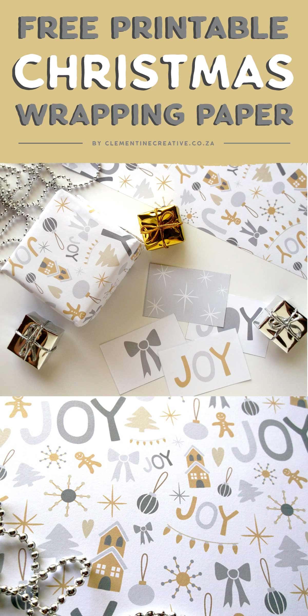 Free Printable Christmas Wrapping Paper and Tags