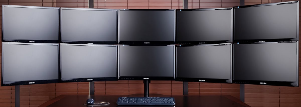 QuadStation 10 Display Computer Multiple Monitor System