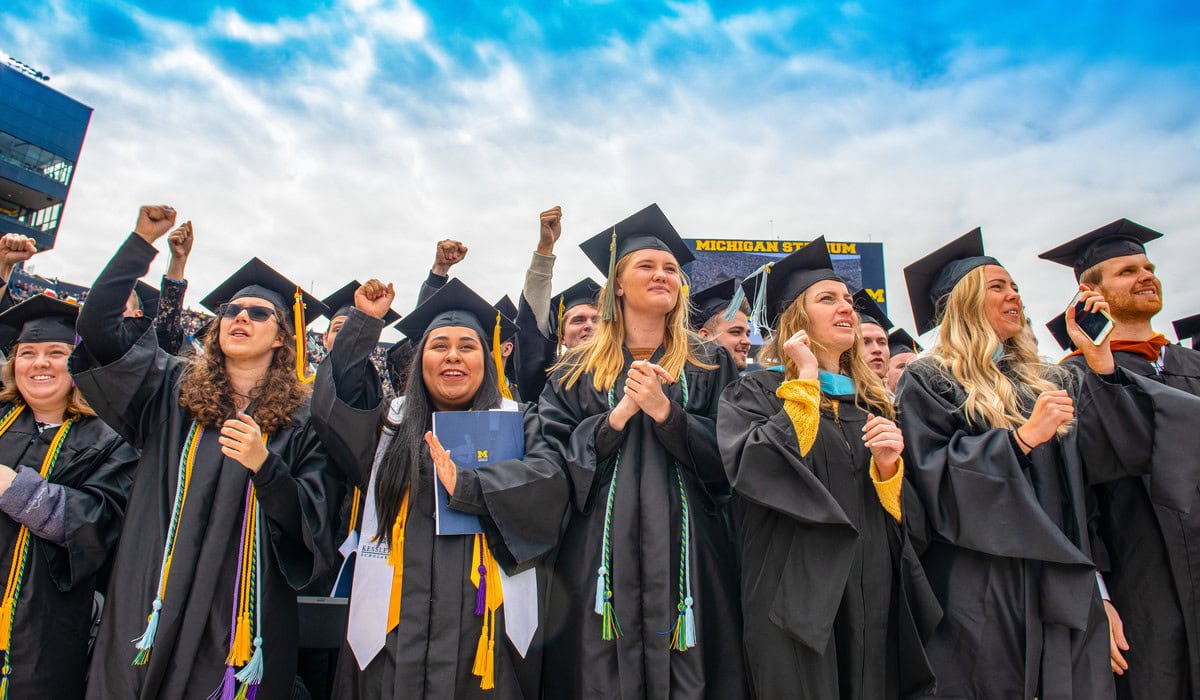 University of Michigan graduates at 2019 Commencement at Michigan Stadium in Ann Arbor