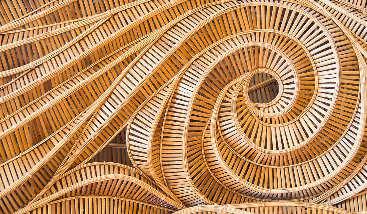 Wave Brown Handicraft Weave Texture Bamboo Surface