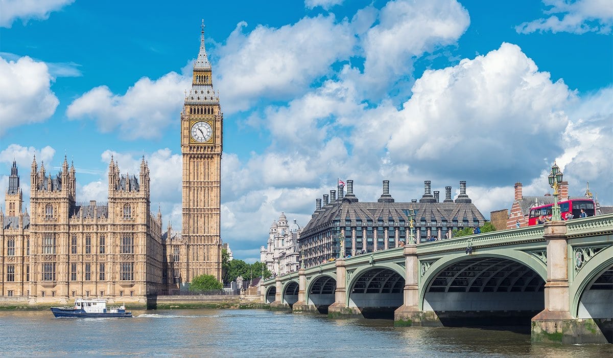 Big Ben and the River Thames in London, England