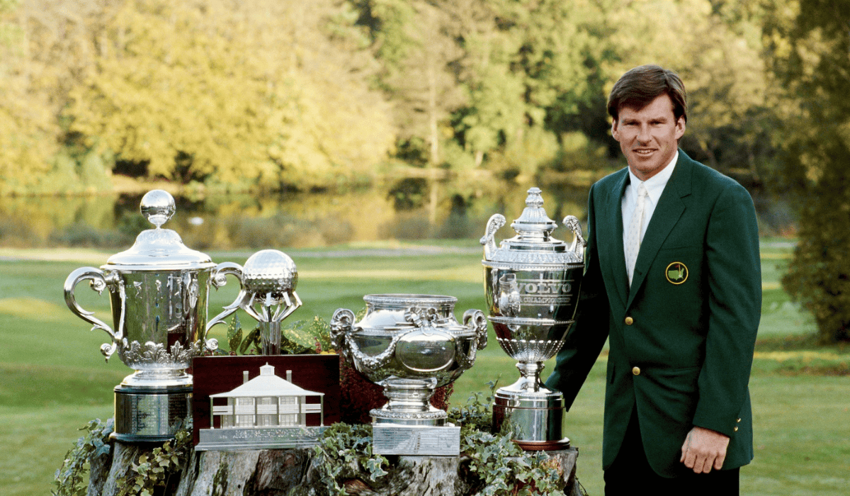Nick Faldo with his Trophies