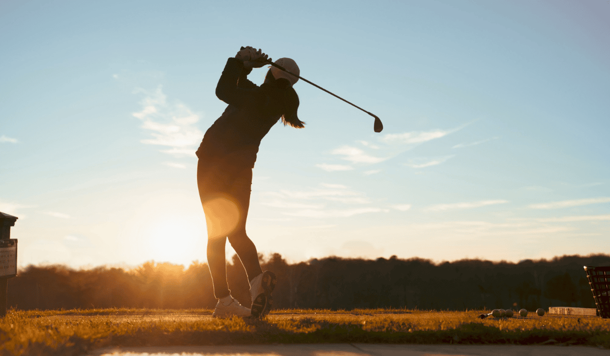 Golfer at Sunset