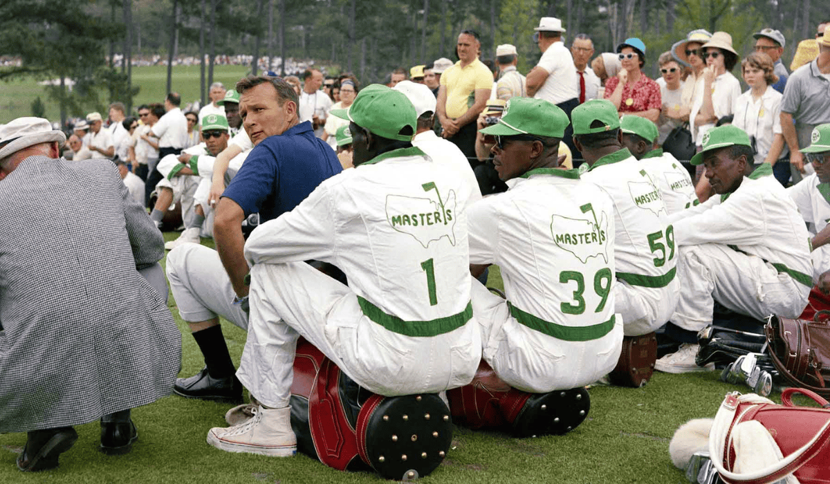 Caddies at the Masters