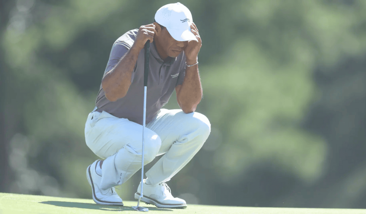 Tiger Woods Playing Golf in Wind