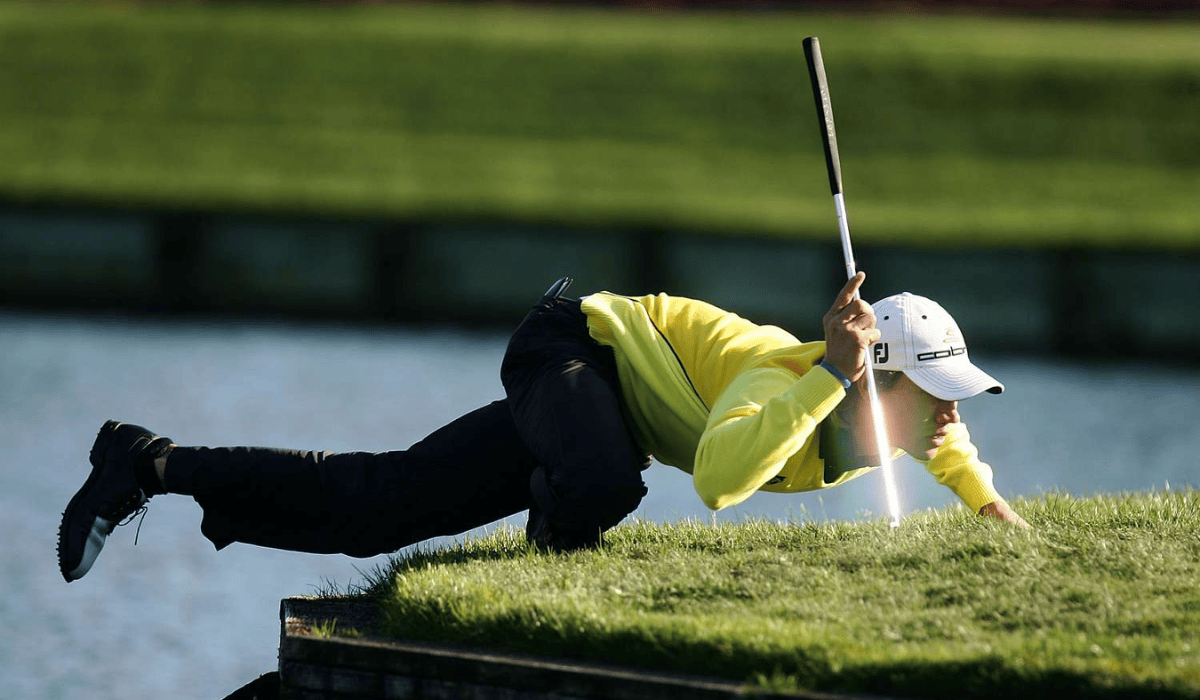 Golfer Doing Green Reading