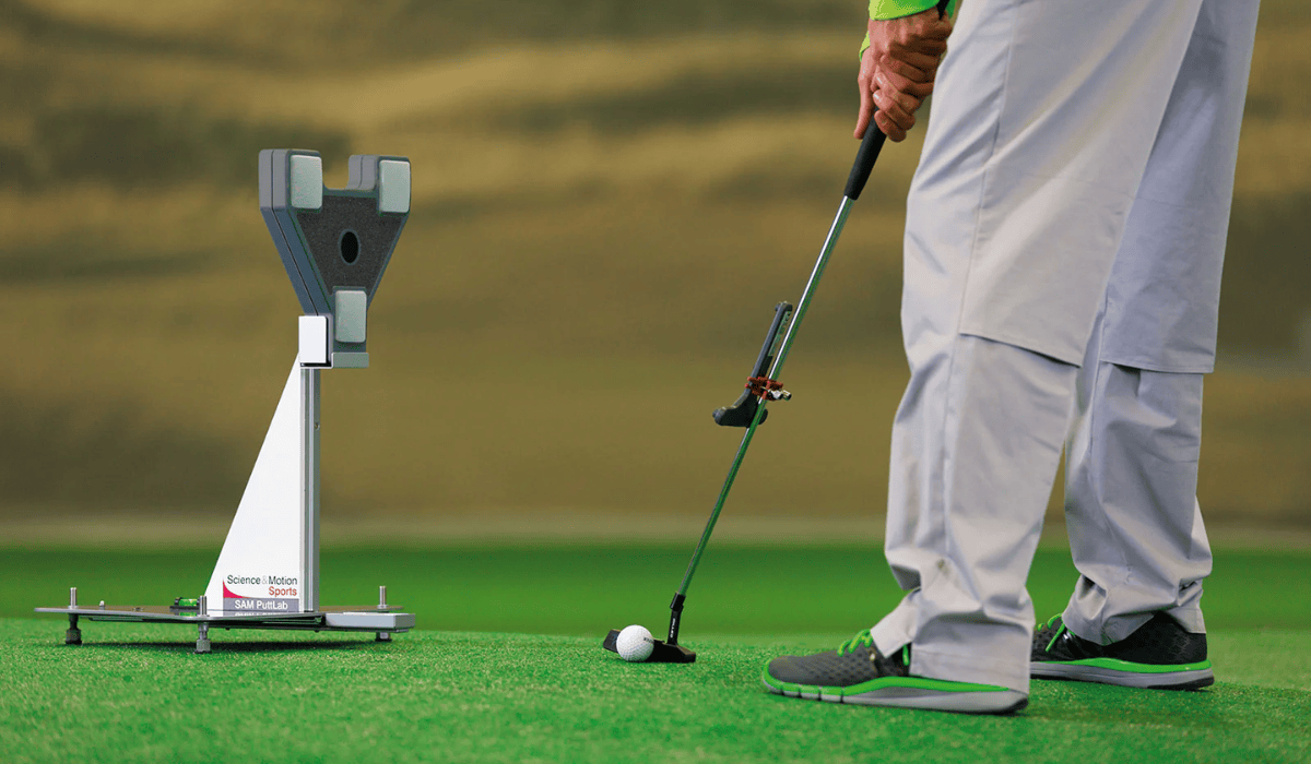 Golfer Practicing with SAM PuttLab