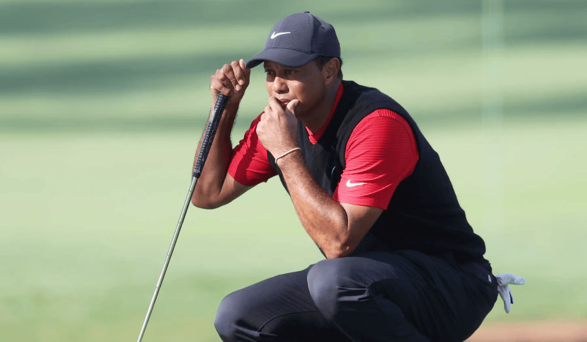 Golfer Focusing on the Ball
