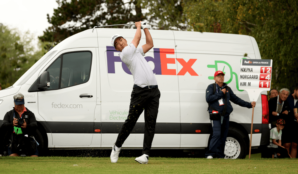Michael Kim at FedEx Open de France with his Trophy