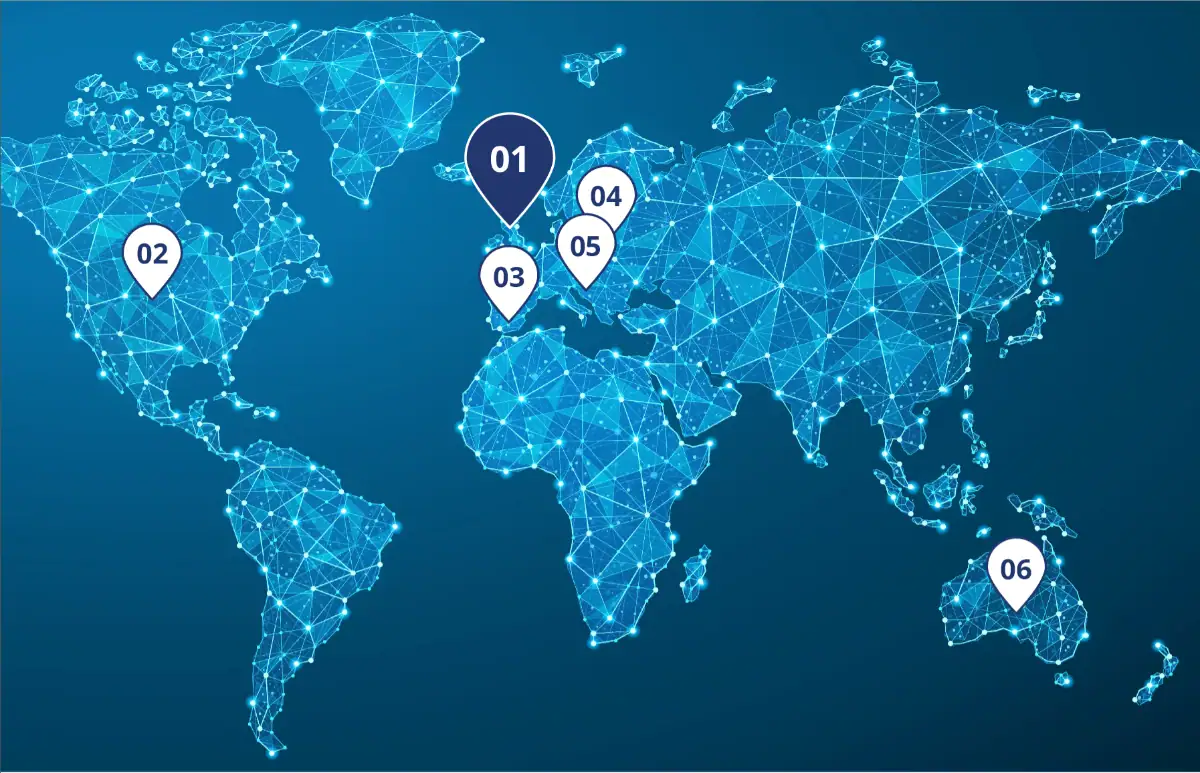 Map where authorised AFP resellers are located around the world