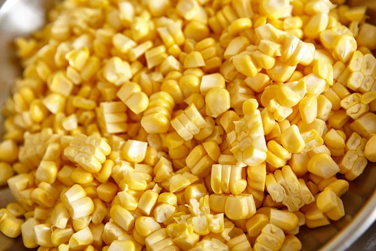 cutting corn from the cob