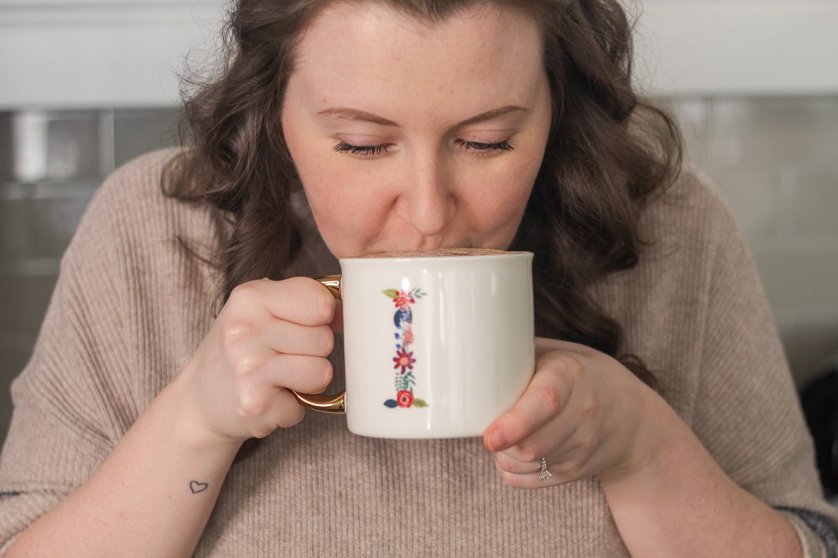 sipping on a dirty chai latte
