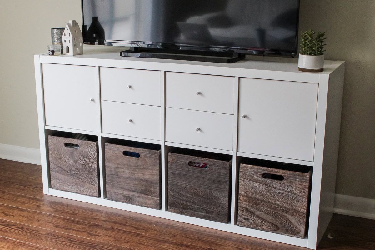 feathergrain wooden storage bins