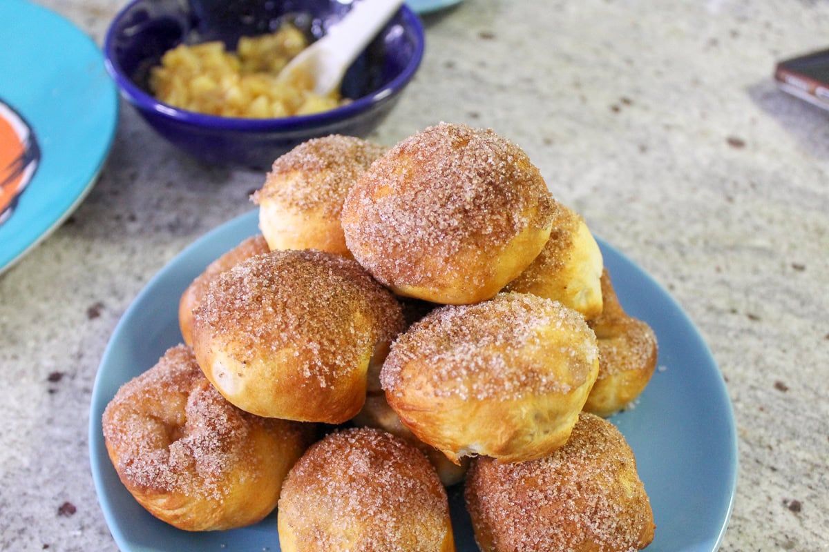 apple cider stuffed donut holes