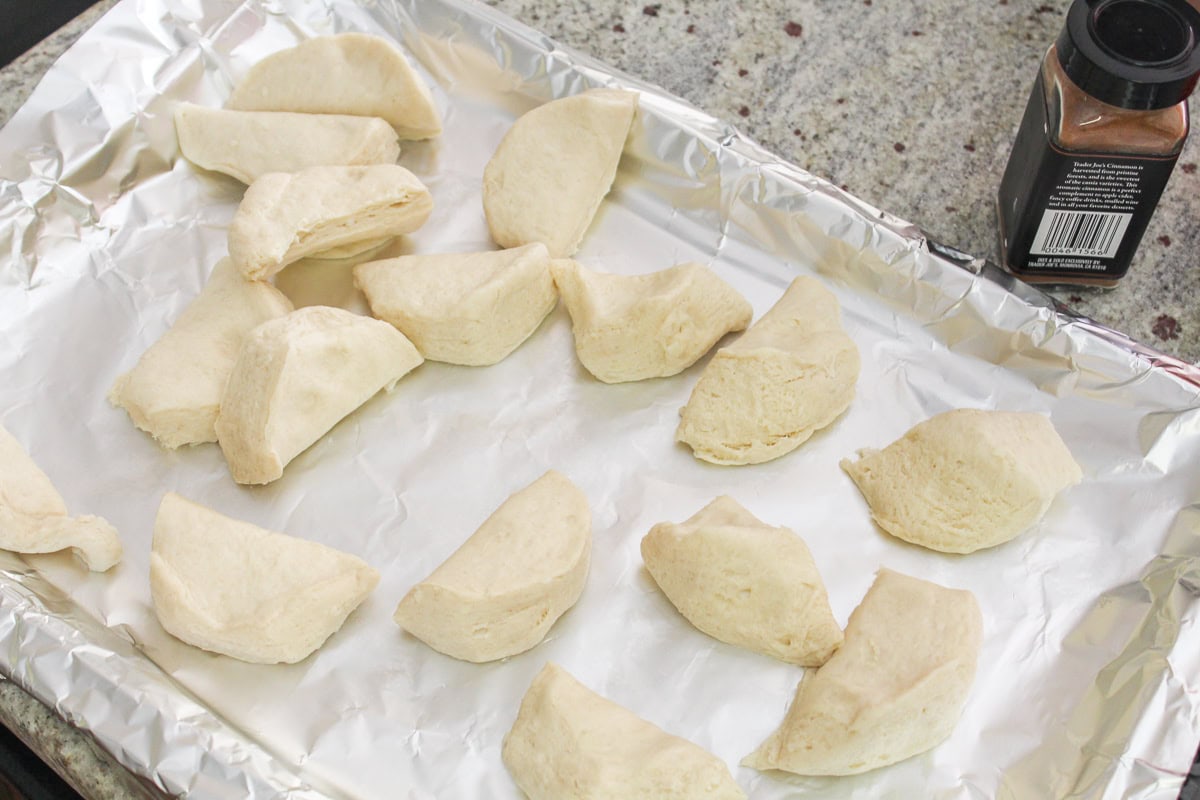 cut up biscuits