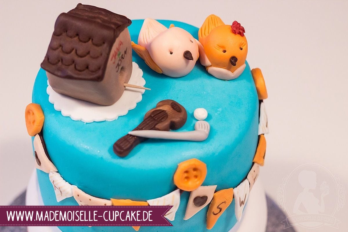 Vogelhaus Einzug Umzug Haus Torte Kuchen Cake Motivtorte Mademoiselle Cupcake