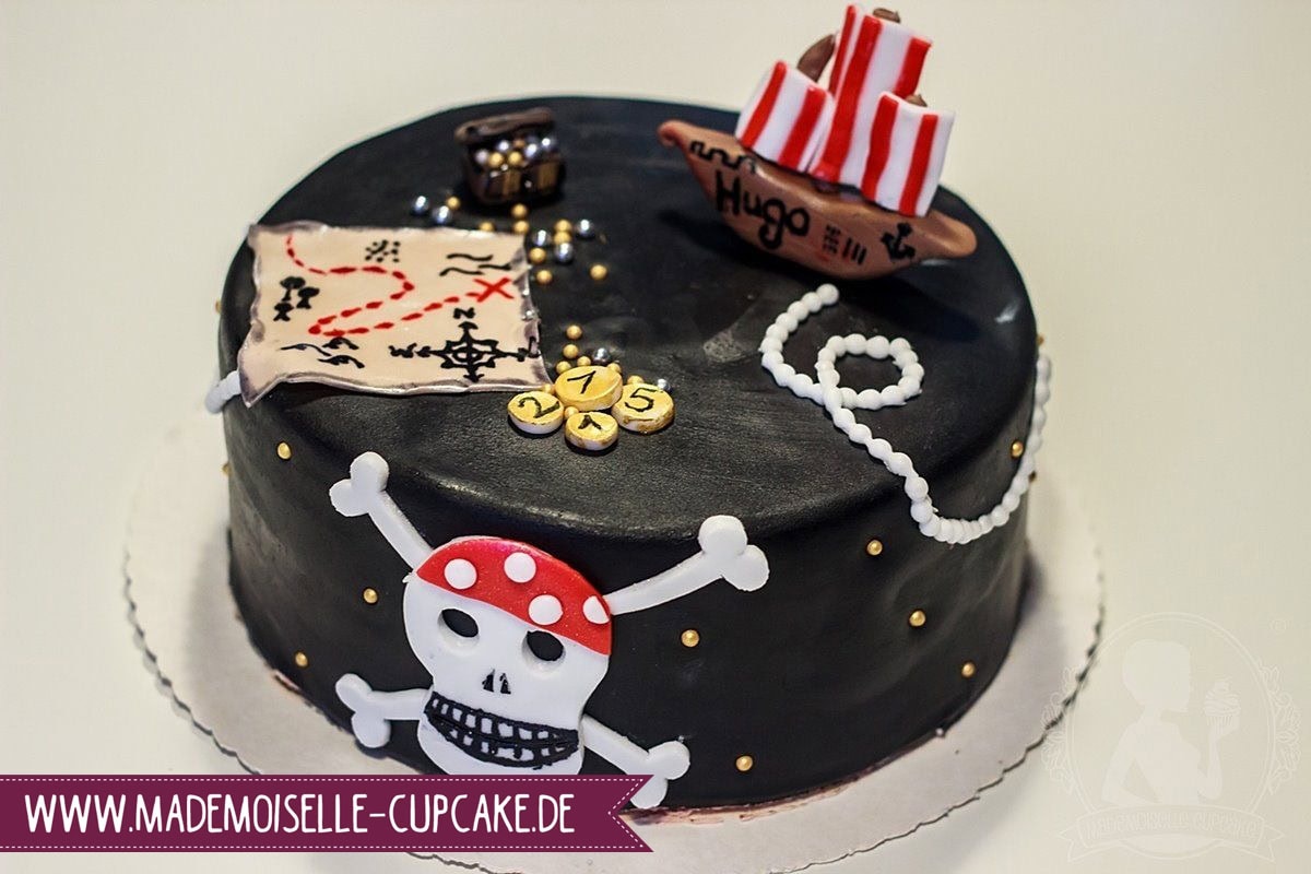 Piraten Torte Kind Geburtstag Schatz Fondant Kuchen Cake Motivtorte Mademoiselle Cupcake