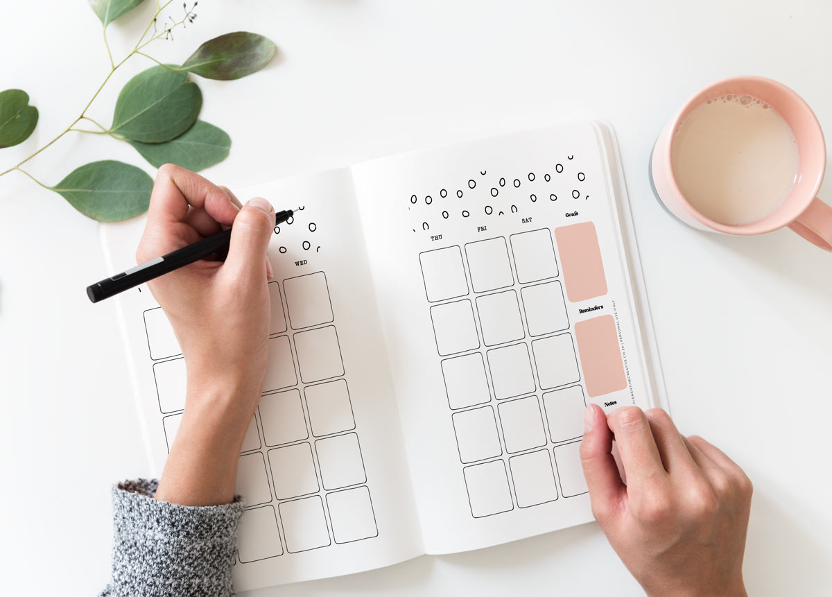 free bullet journal monthly spread printables