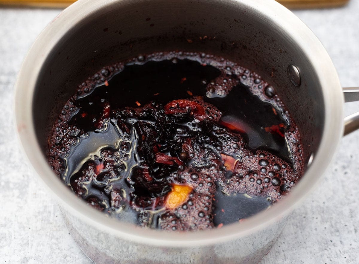 Sorrel drink being steeped