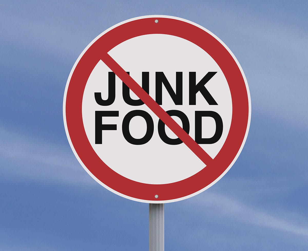 no sugar, processed food sign