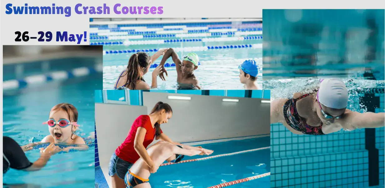 Instructor teaching a 1:1 intensive May half-term swimming crash course at Wimbledon College